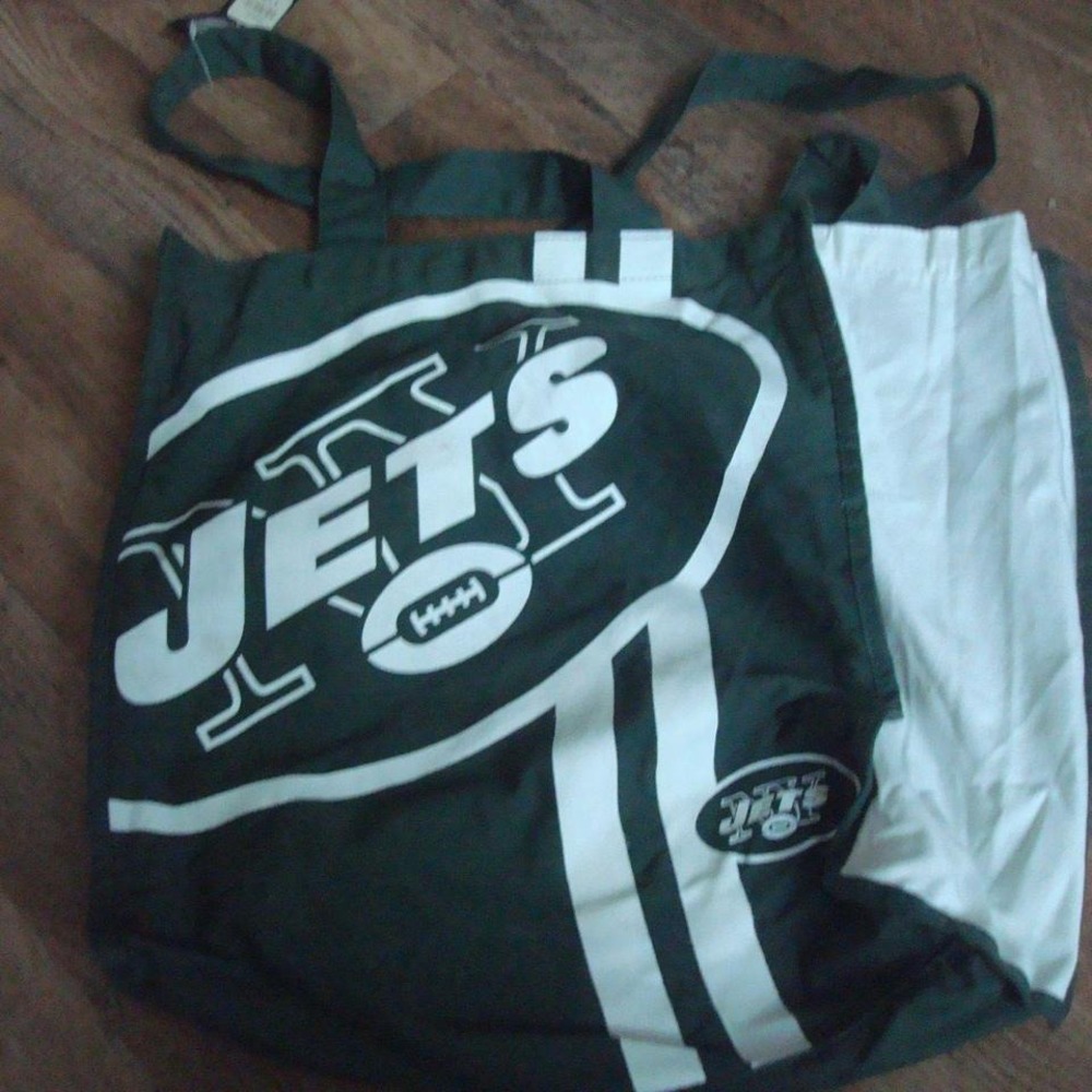 NEW YORK‎ JETS 12X17 BAG PURSE VINTAGE ZIPPER L4